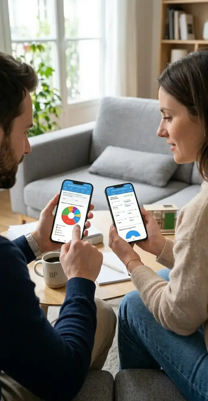 Couple gérant leur budget avec Budget Personnel